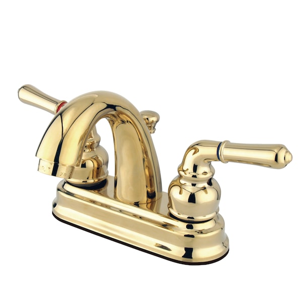 4" Centerset Bathroom Faucet, Polished Brass